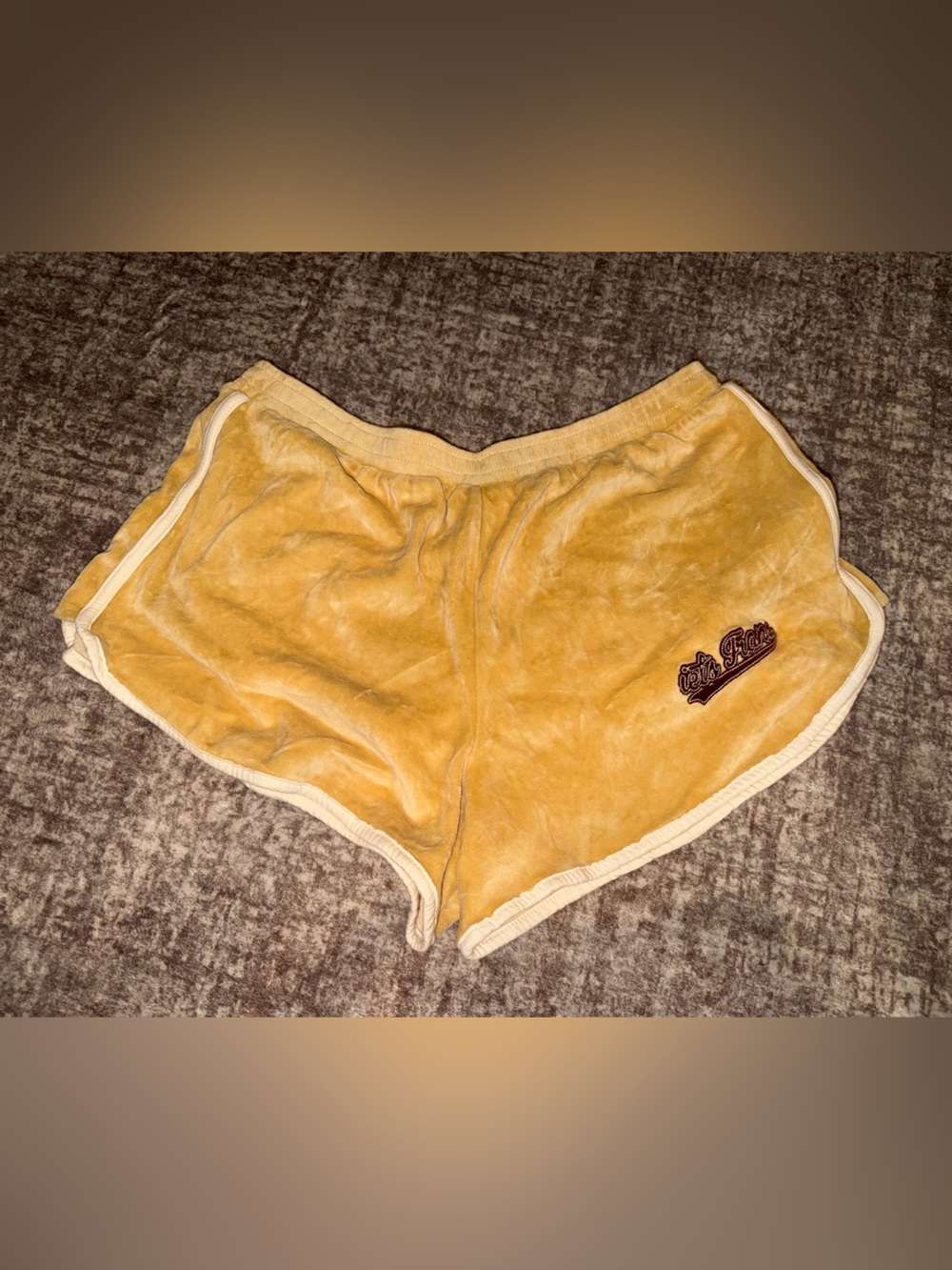 Yellow Velvet Shorts